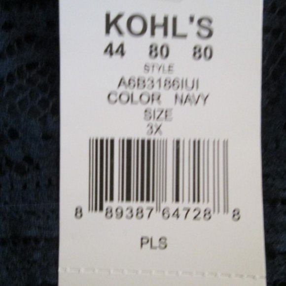 THREE PINK HEARTS $58 Navy Lace Belted Pull-On Cap-Sleeve Dress size 3X NWT - Picture 9 of 9